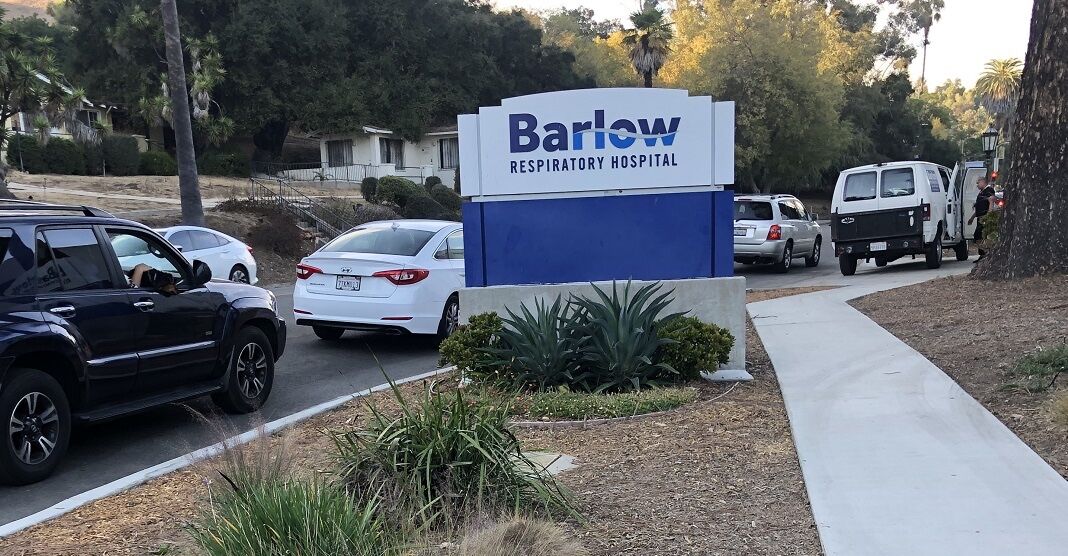 COVID testing line by Barlow Hospital